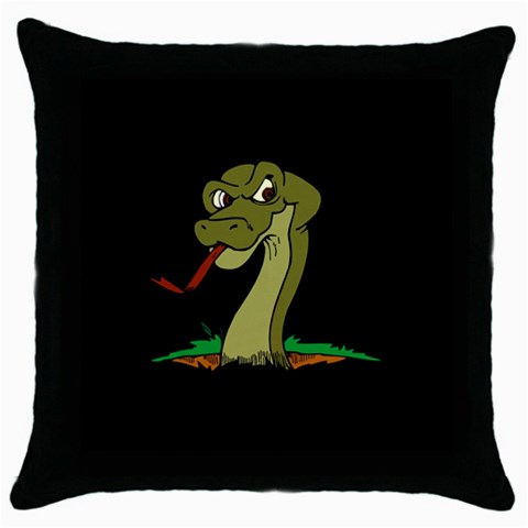 Snake Throw Pillow Case (Black) from ArtsNow.com Front