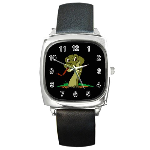 Snake Square Metal Watch from ArtsNow.com Front