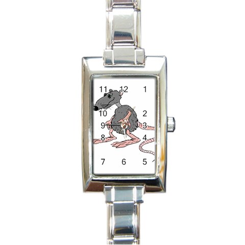 Rat Rectangular Italian Charm Watch from ArtsNow.com Front