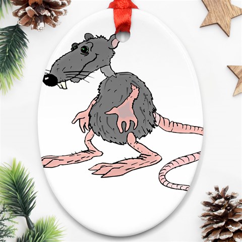 Rat Ornament (Oval) from ArtsNow.com Front