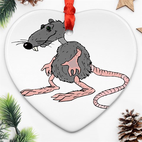 Rat Ornament (Heart) from ArtsNow.com Front