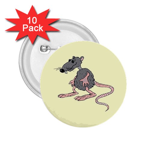 Rat 2.25  Button (10 pack) from ArtsNow.com Front