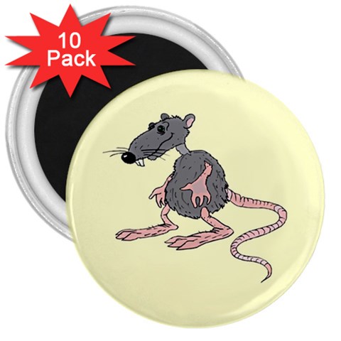 Rat 3  Magnet (10 pack) from ArtsNow.com Front