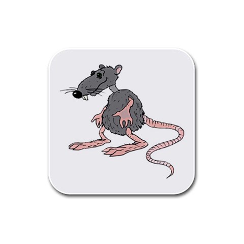 Rat Rubber Square Coaster (4 pack) from ArtsNow.com Front