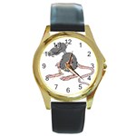Rat Round Gold Metal Watch