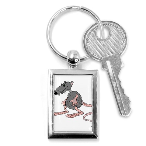 Rat Key Chain (Rectangle) from ArtsNow.com Front