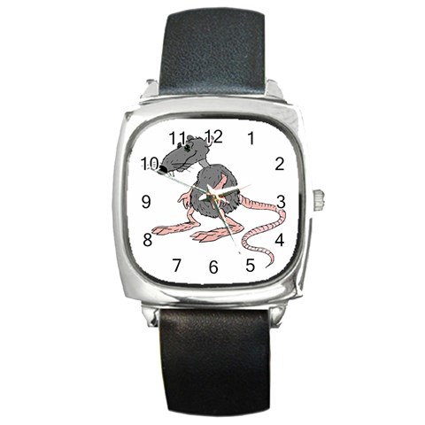 Rat Square Metal Watch from ArtsNow.com Front