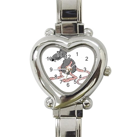 Rat Heart Italian Charm Watch from ArtsNow.com Front