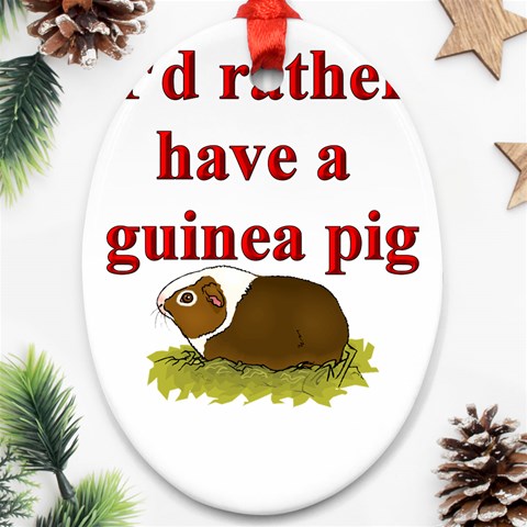 Guinea pig Ornament (Oval) from ArtsNow.com Front