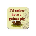 Guinea pig Rubber Square Coaster (4 pack)