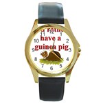 Guinea pig Round Gold Metal Watch