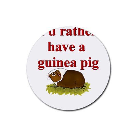 Guinea pig Rubber Round Coaster (4 pack) from ArtsNow.com Front