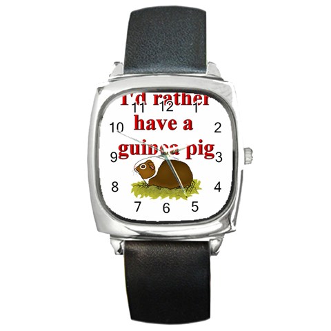 Guinea pig Square Metal Watch from ArtsNow.com Front