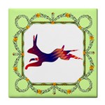 Racing rabbit Tile Coaster