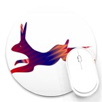 Racing rabbit Round Mousepad