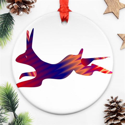 Racing rabbit Ornament (Round) from ArtsNow.com Front