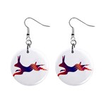 Racing rabbit 1  Button Earrings