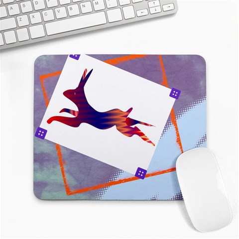 Racing rabbit Large Mousepad from ArtsNow.com Front
