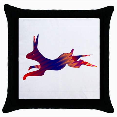 Racing rabbit Throw Pillow Case (Black) from ArtsNow.com Front