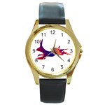 Racing rabbit Round Gold Metal Watch