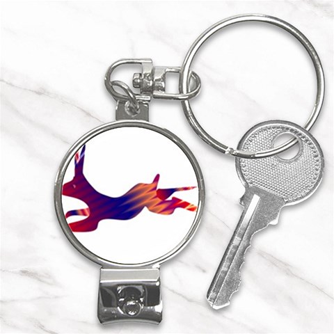 Racing rabbit Nail Clippers Key Chain from ArtsNow.com Front