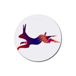 Racing rabbit Rubber Round Coaster (4 pack)