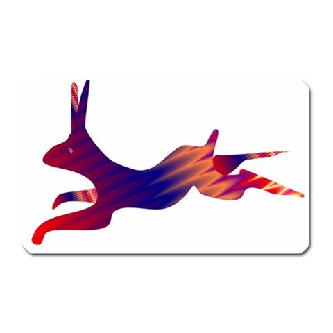 Racing rabbit Magnet (Rectangular) from ArtsNow.com Front