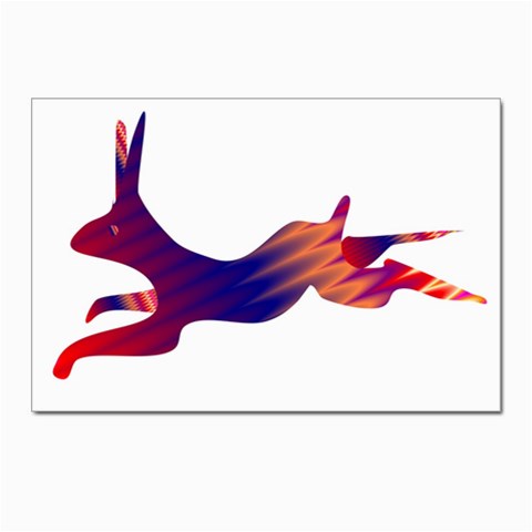 Racing rabbit Postcard 4 x 6  (Pkg of 10) from ArtsNow.com Front