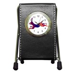 Racing rabbit Pen Holder Desk Clock
