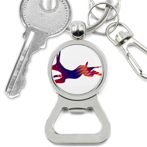 Racing rabbit Bottle Opener Key Chain from ArtsNow.com Front