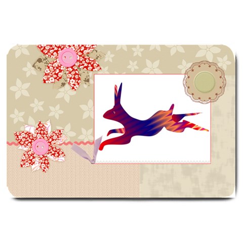 Racing rabbit Large Doormat from ArtsNow.com 30 x20  Door Mat