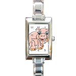 Piggy Rectangular Italian Charm Watch