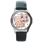 Piggy Round Metal Watch