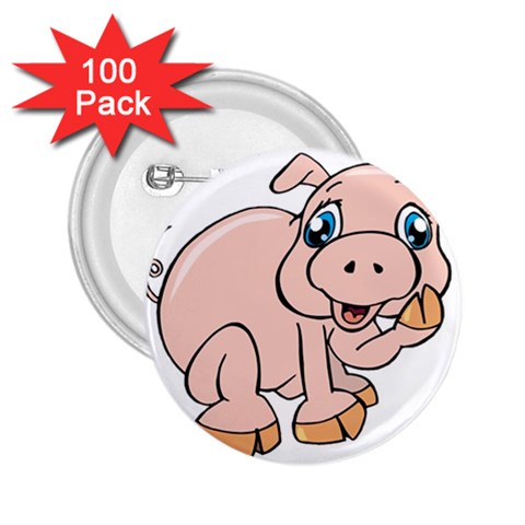 Piggy 2.25  Button (100 pack) from ArtsNow.com Front
