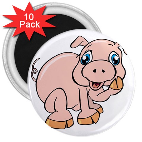 Piggy 3  Magnet (10 pack) from ArtsNow.com Front