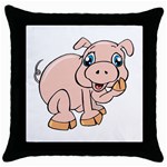 Piggy Throw Pillow Case (Black)