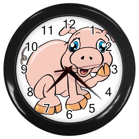 Piggy Wall Clock (Black) from ArtsNow.com Front
