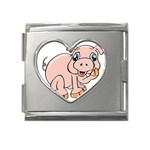 Piggy Mega Link Heart Italian Charm (18mm)