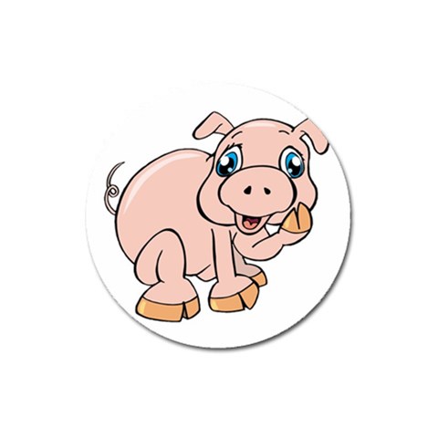 Piggy Magnet 3  (Round) from ArtsNow.com Front