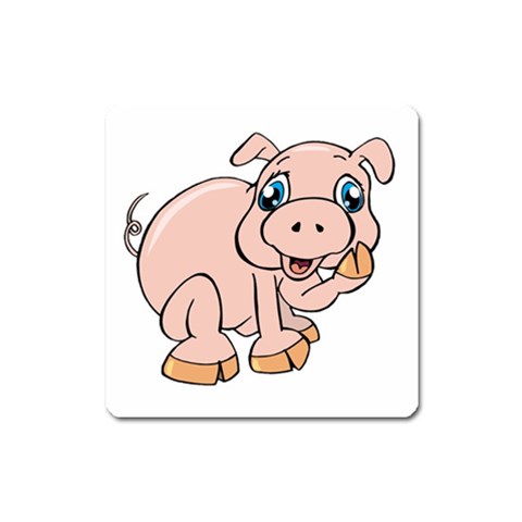 Piggy Magnet (Square) from ArtsNow.com Front