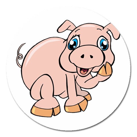 Piggy Magnet 5  (Round) from ArtsNow.com Front