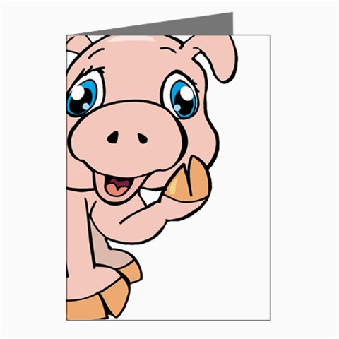 Piggy Greeting Cards (Pkg of 8) from ArtsNow.com Left
