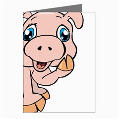 Piggy Greeting Cards (Pkg of 8) from ArtsNow.com Left