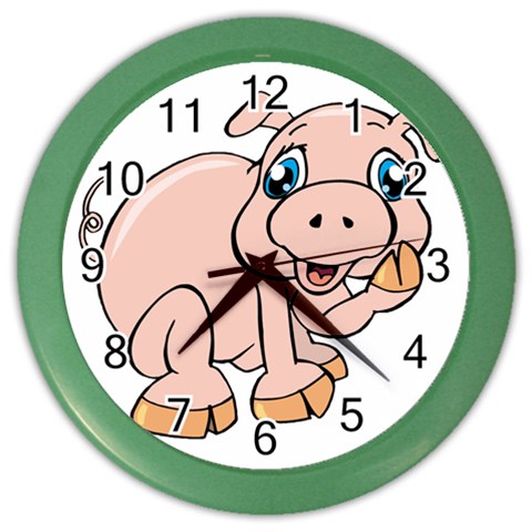 Piggy Color Wall Clock from ArtsNow.com Front