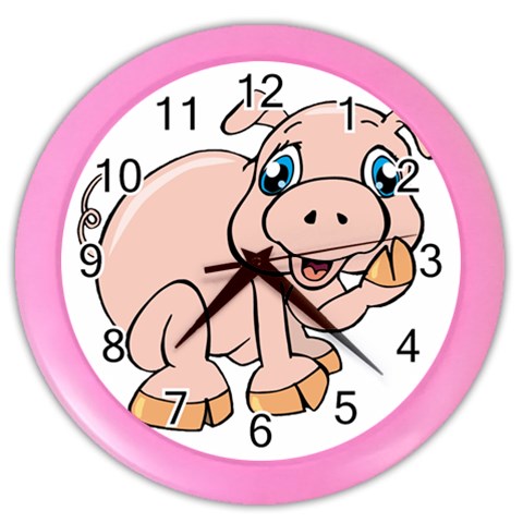 Piggy Color Wall Clock from ArtsNow.com Front