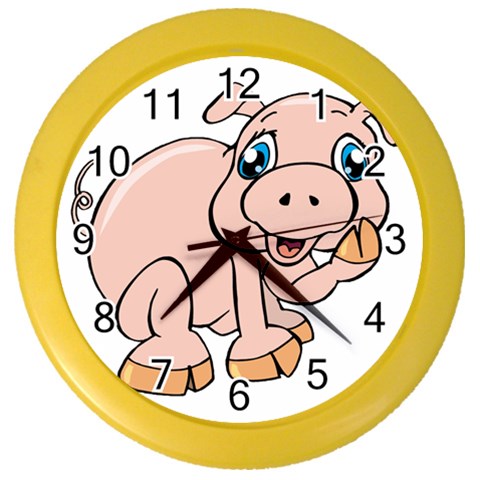 Piggy Color Wall Clock from ArtsNow.com Front