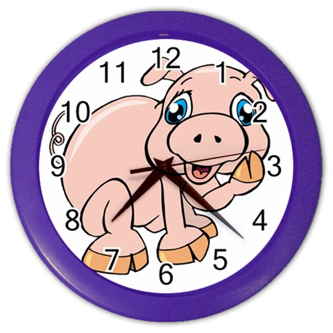 Piggy Color Wall Clock from ArtsNow.com Front