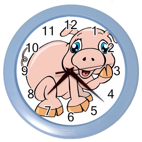 Piggy Color Wall Clock from ArtsNow.com Front