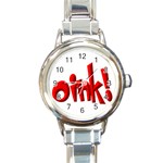 Oink Round Italian Charm Watch