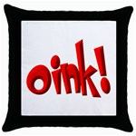 Oink Throw Pillow Case (Black)